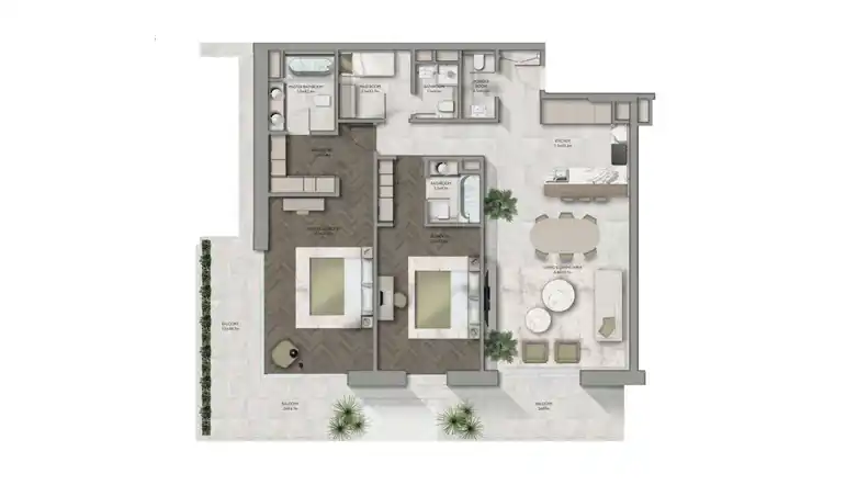 2 BED + MAID TYPE A